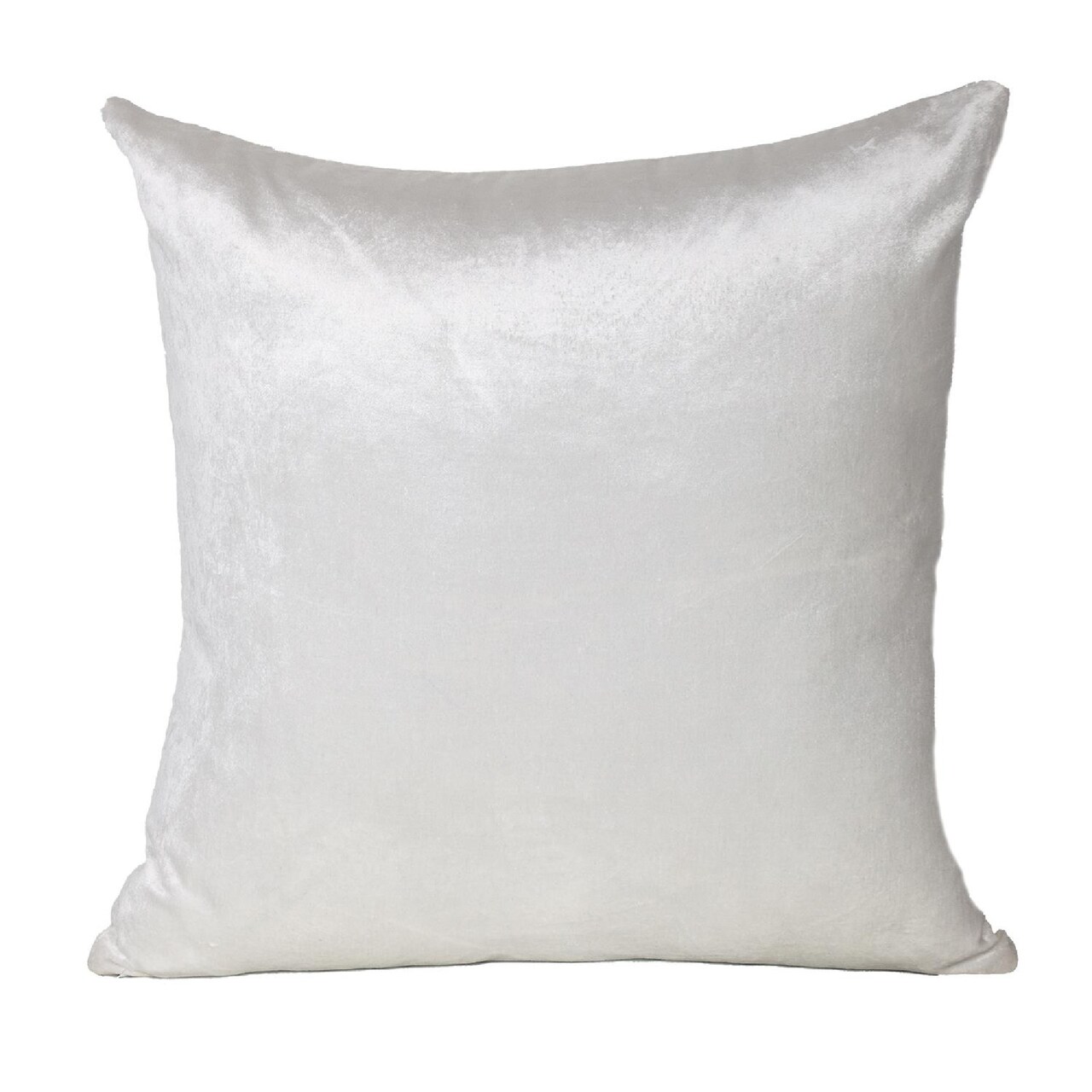 Nassau Collection 20" Solid White Cotton Velvet Square Throw Pillow